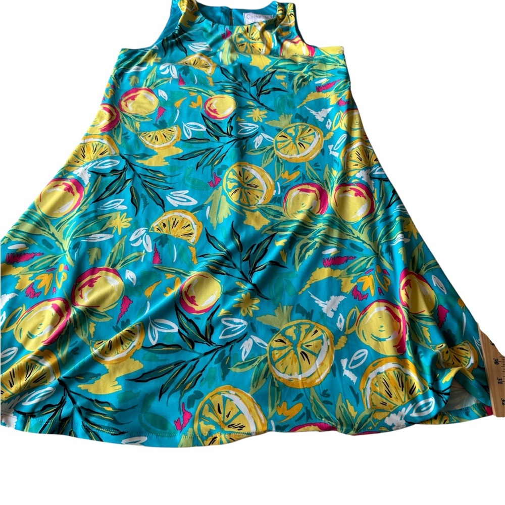 Pappagallo Turquoise and Yellow Dress - Picture 3 of 12